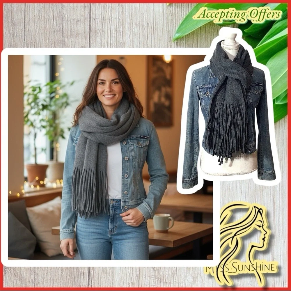 Lucky Brand NEW - soft & cozy - fringe - wide & long SCARF